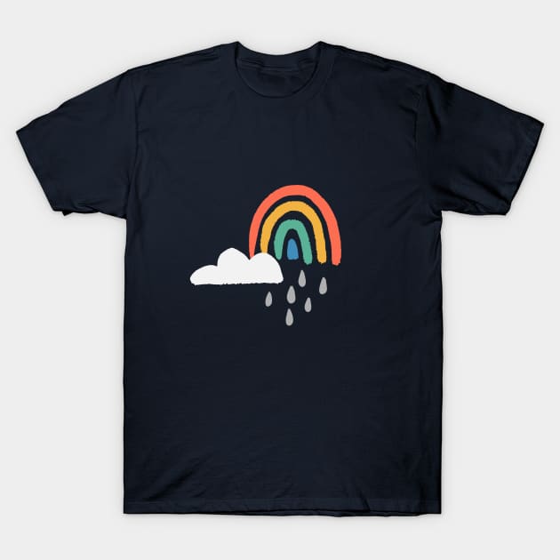 Rainy Rainbows T-Shirt by latheandquill